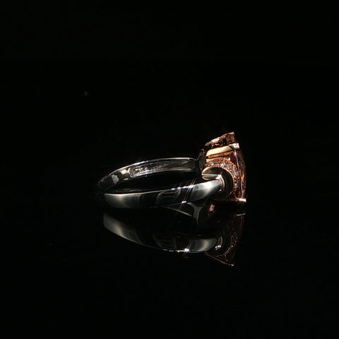 14K White Gold Morganite Ring | 0.2 CTW | Size 6.75