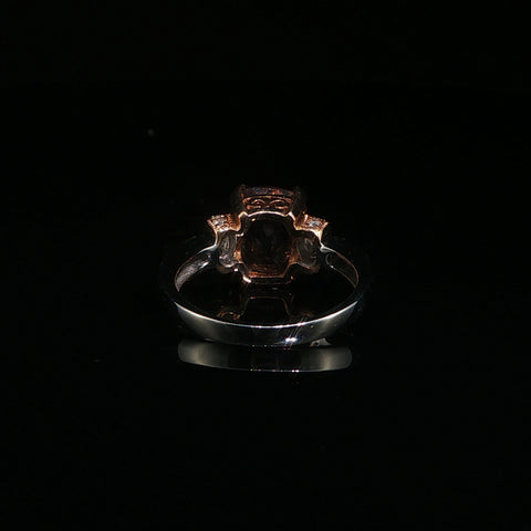 14K White Gold Morganite Ring | 0.2 CTW | Size 6.75