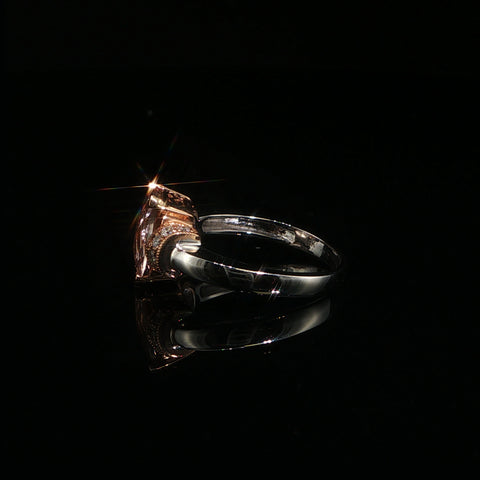14K White Gold Morganite Ring | 0.2 CTW | Size 6.75
