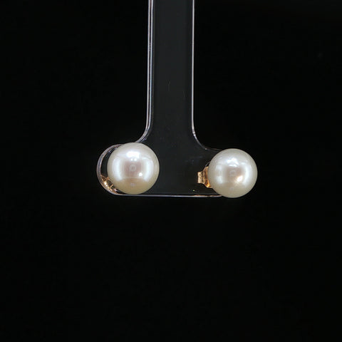 10K Yellow Gold Large Pearl Studs | 1.6 Grams