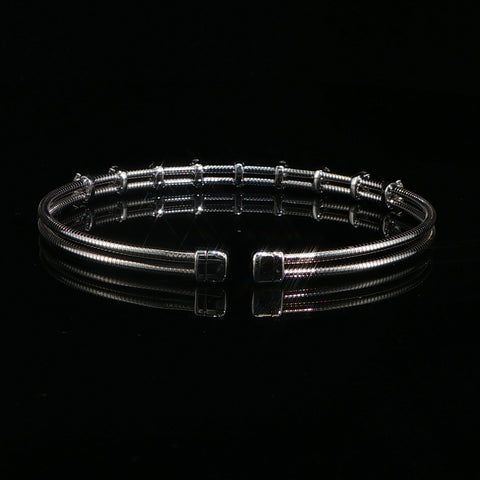 14K White Gold Diamond Flex Bangle | 0.47 CTW | 7 Inch