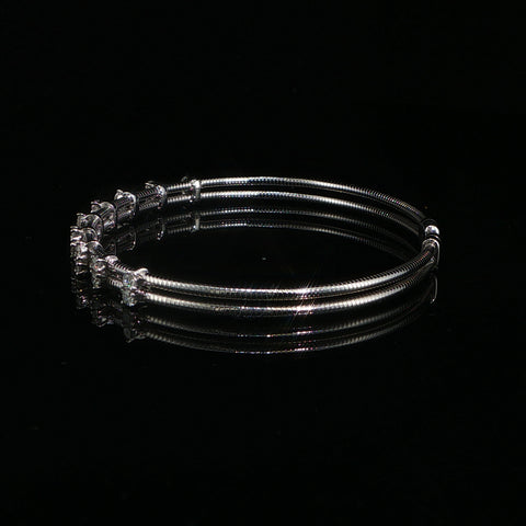 14K White Gold Diamond Flex Bangle | 0.47 CTW | 7 Inch