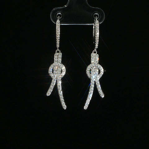 14K White Gold Diamond Knot Earrings | 0.75 CTW