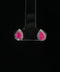 10K White Gold Ruby & Diamond Drop Earrings | 0.15 CTW
