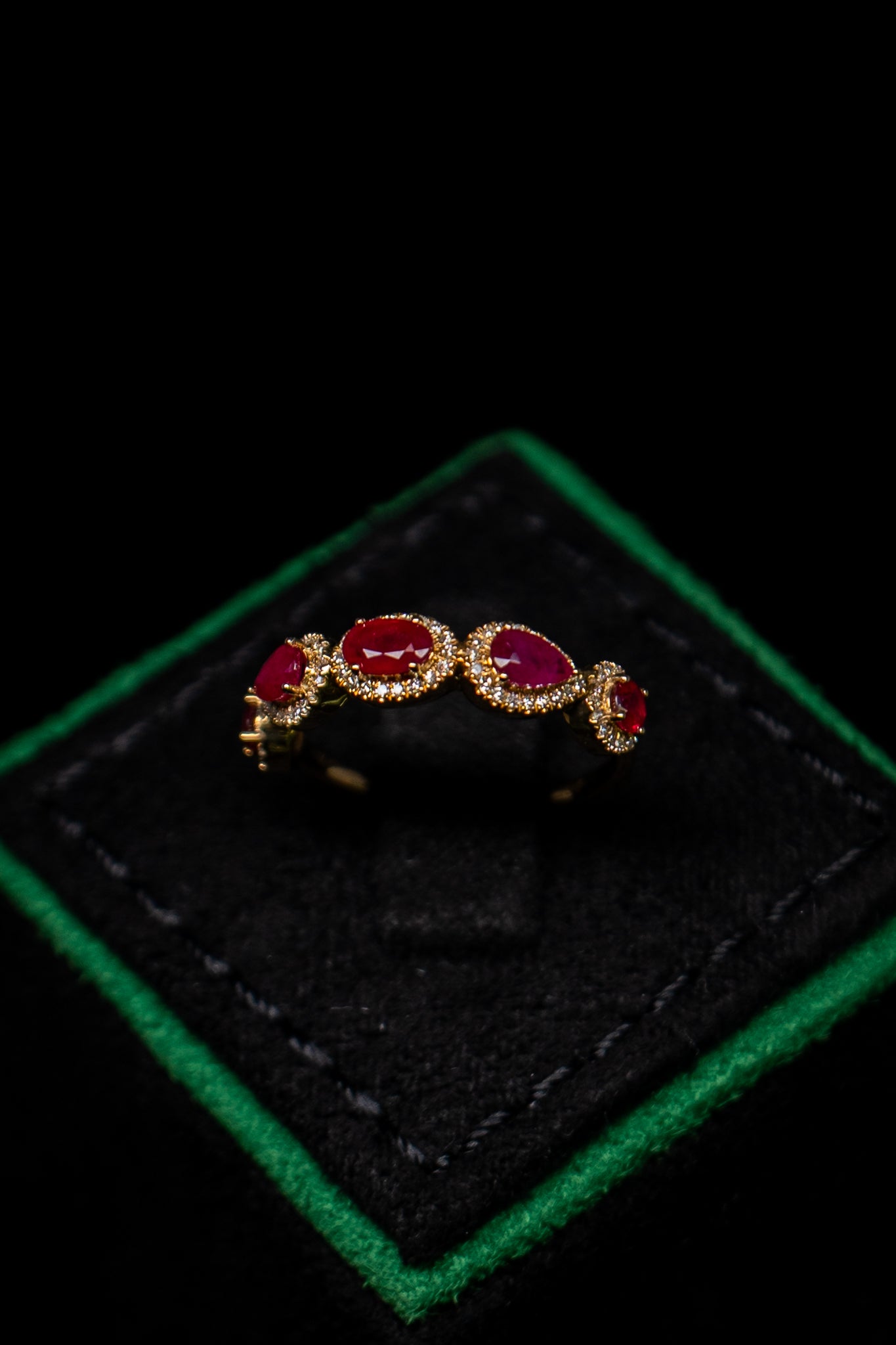10K Yellow Gold Mixed Ruby & Diamond Ring
