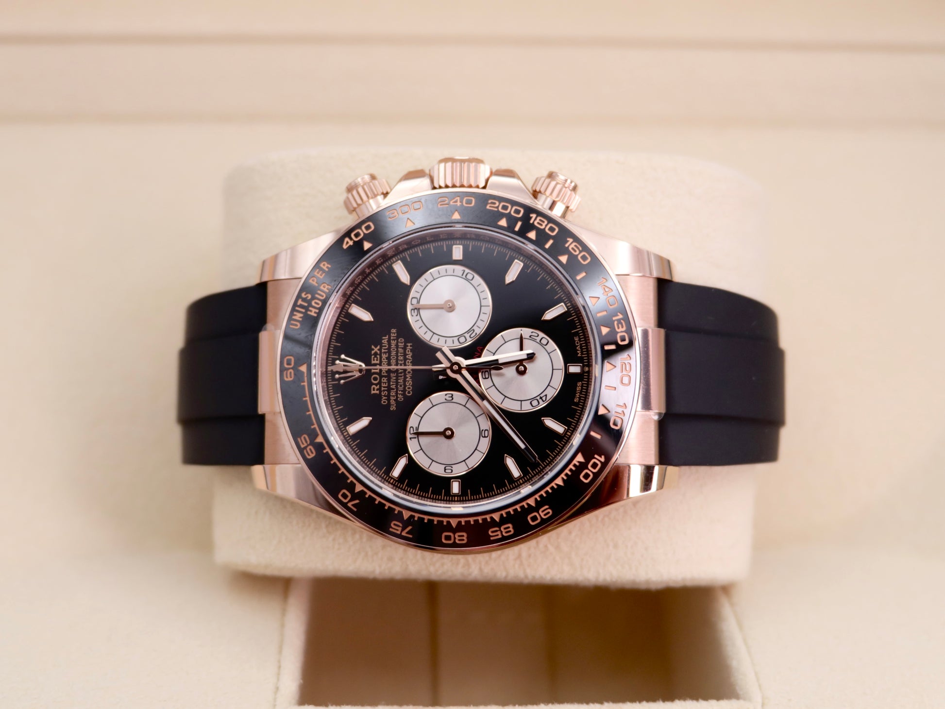 2024 Rolex Cosmograph Daytona 126515LN - Everose Gold, Black Dial, Oysterflex image 9