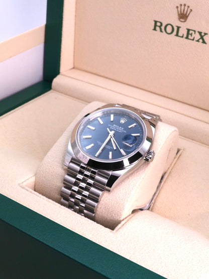 2024 Rolex Datejust 41 Ref. 126300 - Blue Dial, Smooth Bezel, Jubilee Bracelet image 3