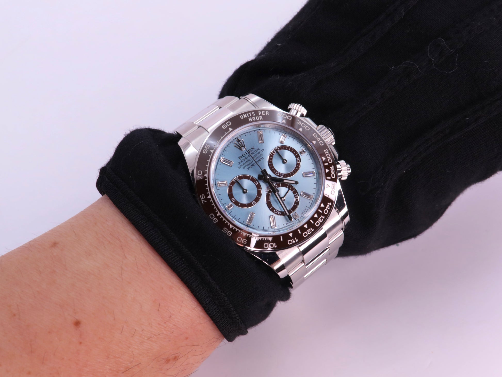 Wrist Rolex Platinum Cosmograph Daytona Blue Daytona On Wrist Pre
