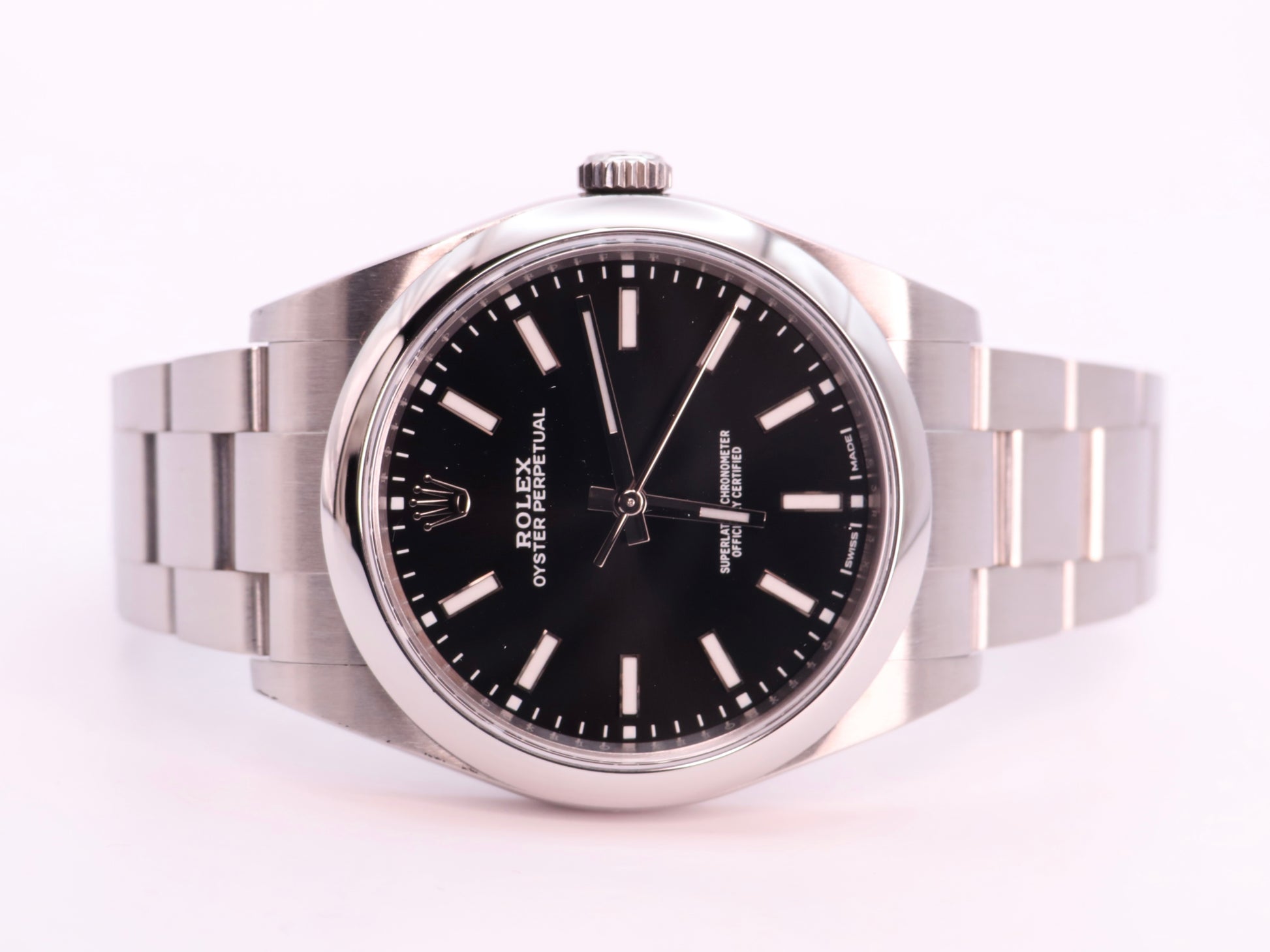 2019 Rolex Oyster Perpetual 39 114300 - Black Dial, Complete Set image 8