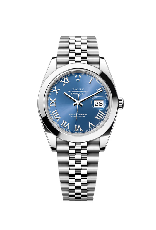 2025 Rolex Datejust 41 Ref. 126300-0018 - Blue Roman Dial, Smooth Bezel