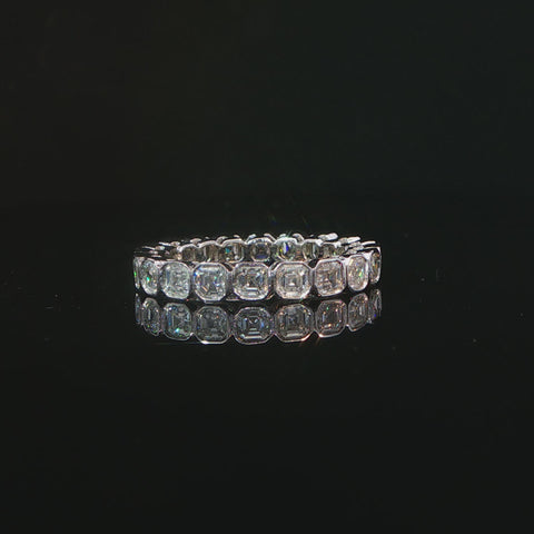 10K White Gold Asscher Cut Diamond Eternity Band